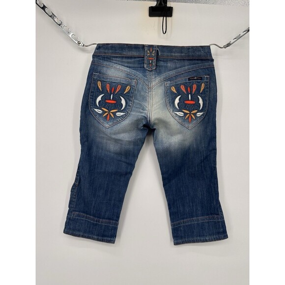 People For Peace Los Angeles Womens SIZE 27 CAPRI DENIM Jeans Made in USA - Picture 2 of 10